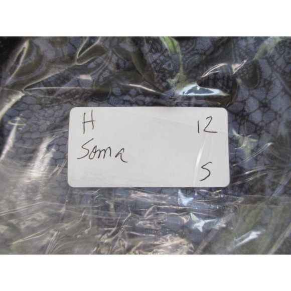 Soma Intimates Nightgown Womens Small Lace Print Dolman Sleeve Drawstring Lounge - Picture 13 of 13